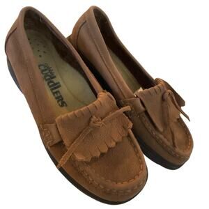 Y2K Cobbie Cuddlers Dark Brown Suede‎ Preppy Comfort Loafers Minimalist 5.5W